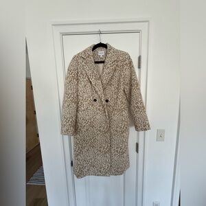Leopard Print Nine West Side Vent Coat